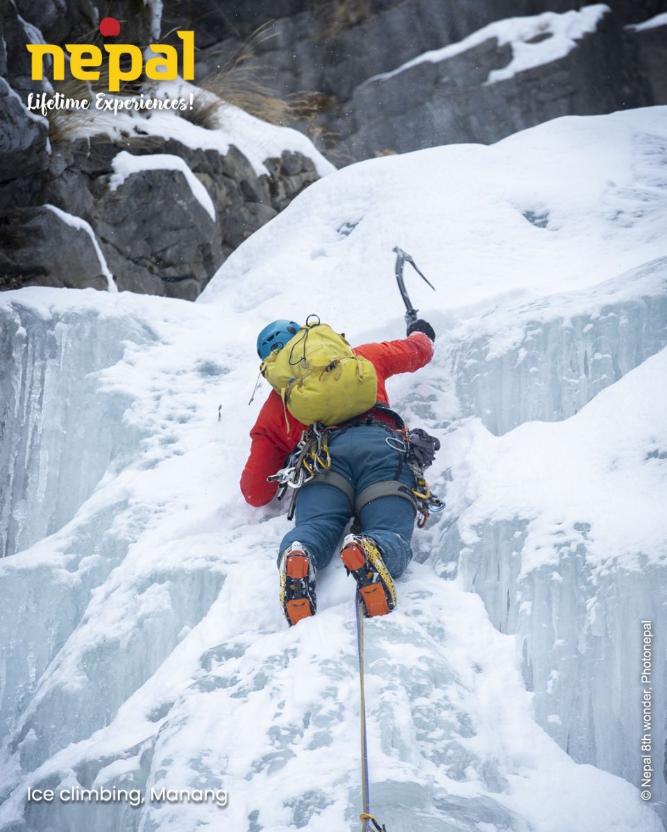Ice Climbing in Manang, Nepal